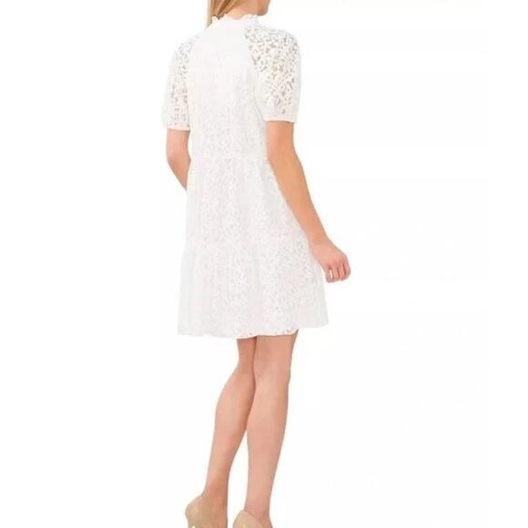 Cece V Neck Baby Doll Lace Dress Size S - Picture 2 of 6